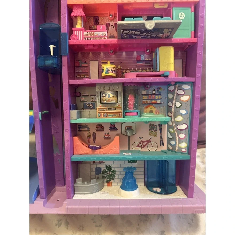 Polly Pocket Mega Mall Playset Elevator Works. No Accessories Or Dolls